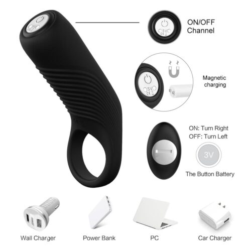 Fantasia Luxúria Casais Toy Cock Ring Power Buttons Adulto Luxo