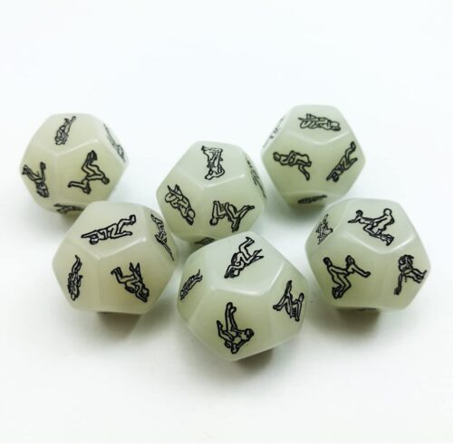 12 Sided Adult Dice : Glow In The Dark Sex Dice Luxo Adulto