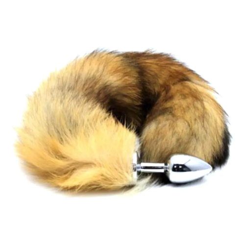 Brown Fox Tail Anal Plug Enrolado DireitoAdulto Luxo