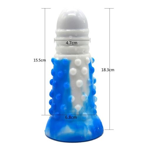 FAAK SILICONE DILDO (Azul e Branco) Adulto Luxo