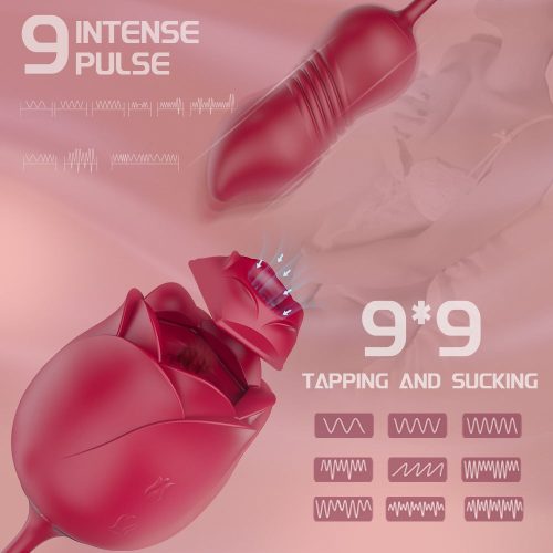 Immortal Flower Pro 5 Red Vibrator Configurações Adulto Luxo