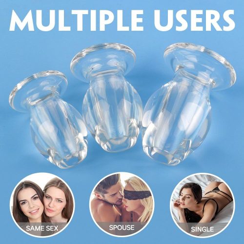 Invisível oco Anal Bumbum Plug Set Adulto Luxo