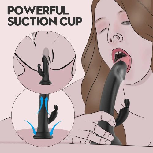 Satisfazer Vibrador Magic Rabbit Vibrador Preto Sucção Vibrador em Forma de Concha Adulto Luxo