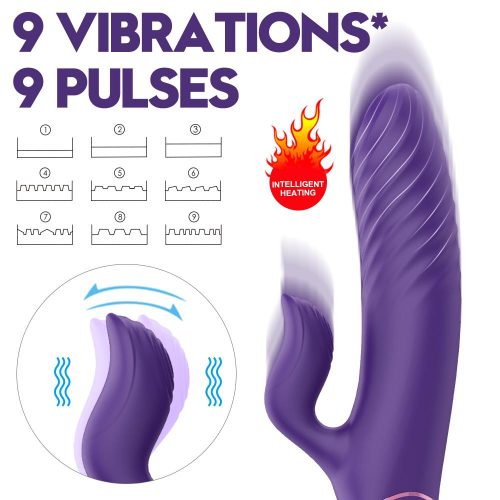 Luxo Thrusting Pro® Silencioso Aquecimento Empurrando Vibrador (Roxo) Adulto Luxo