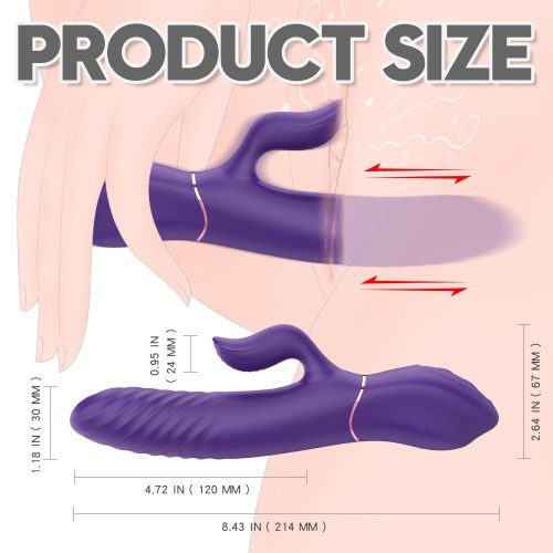 Luxo Thrusting Pro® Silencioso Aquecimento Empurrando Vibrador (Roxo) Adulto Luxo