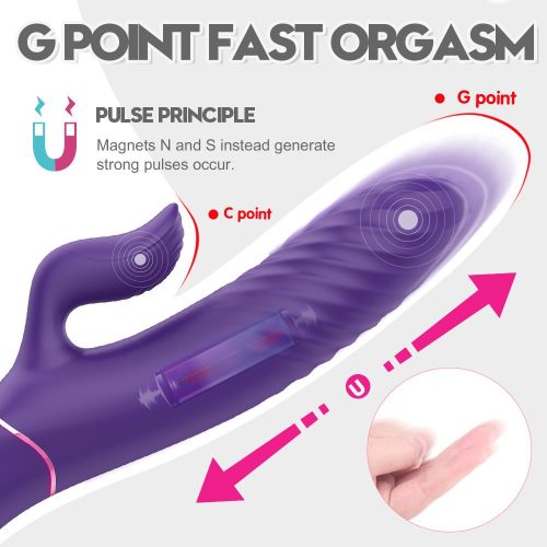 Luxo Thrusting Pro® Silencioso Aquecimento Empurrando Vibrador (Roxo) Adulto Luxo