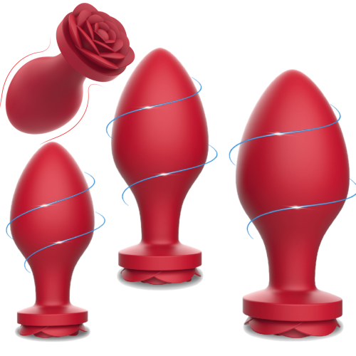 La' Rosa Anal Butt Plug Set (Red) Adult Luxury