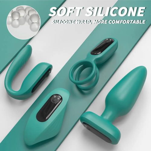 Kit Inicial para Casais VibeIt (Verde) Material de Silicone Macio Adulto Luxo