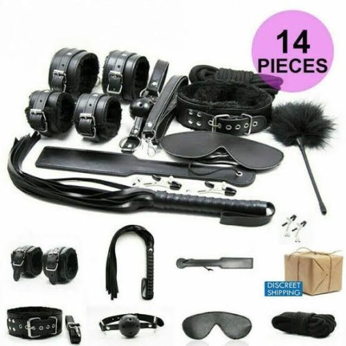 Seduce-me Preto 14 Piece Bondage Set Adulto Luxo