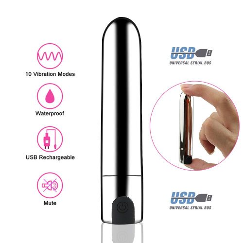 Universal Unisex Vibrador Bala de Prata Adulto Luxo