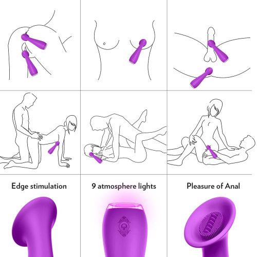 Wand-er Lick-Her de ZONEGASM (roxo) Lambendo Vibrador Adulto Luxo