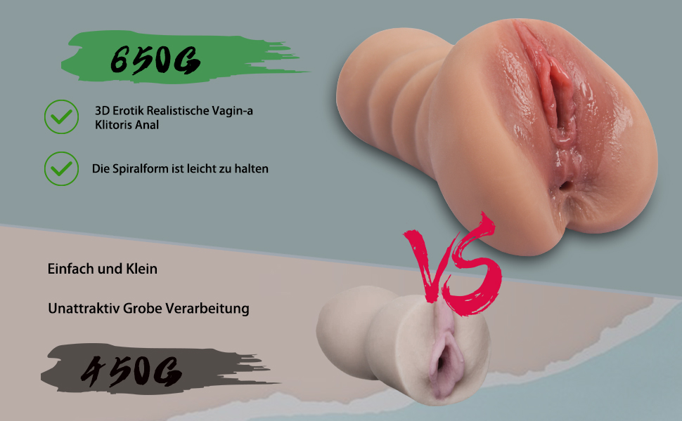 650G Realistische Masturbator Realistisch Groß mit 3D Anal 